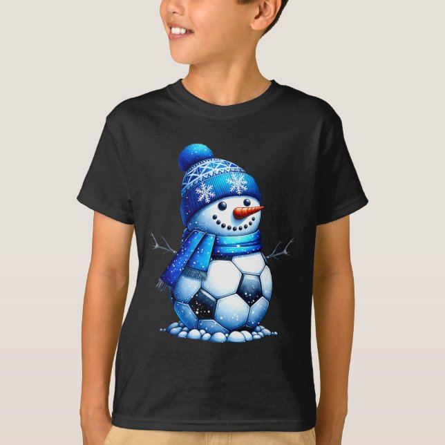 Camiseta Soccer Santa Hat Snowman Xmas Funny Soccer Lover C (Frente)