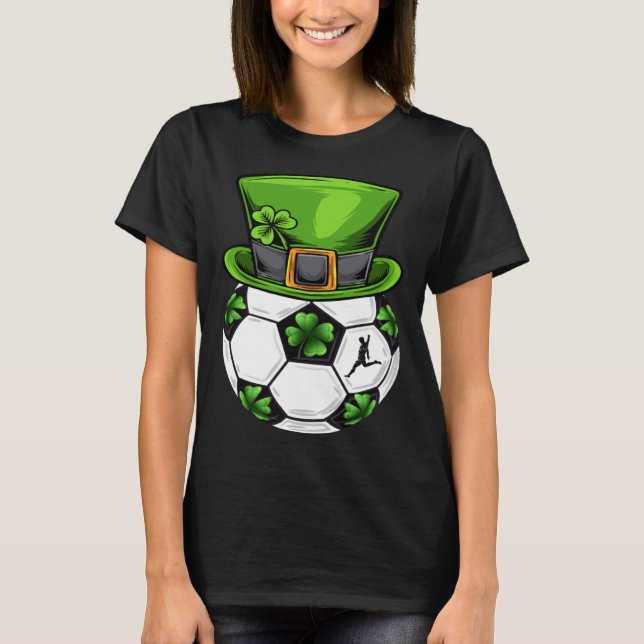 Camiseta Soccer Shamrock Leprechaun St Patricks Day Boys Ki (Frente)