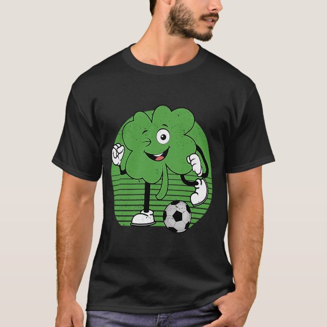 Camiseta Soccer Shamrock Lucky C Dia de São Patrício Irland (Frente)