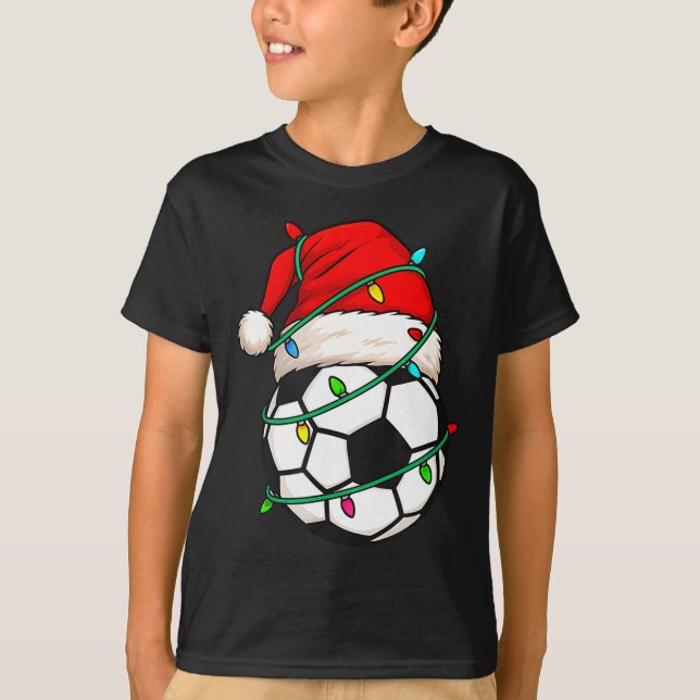 Camiseta Soccer With Santa Hat Funny Christmas Xmas Gift  (Frente)