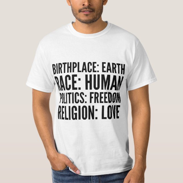 Camiseta Social Activist Gift - Birthplace Earth Race Human (Frente)