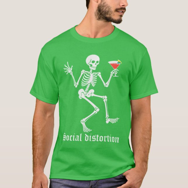 Camiseta Social Distortions Skeleton Drinking Party Minimal (Frente)