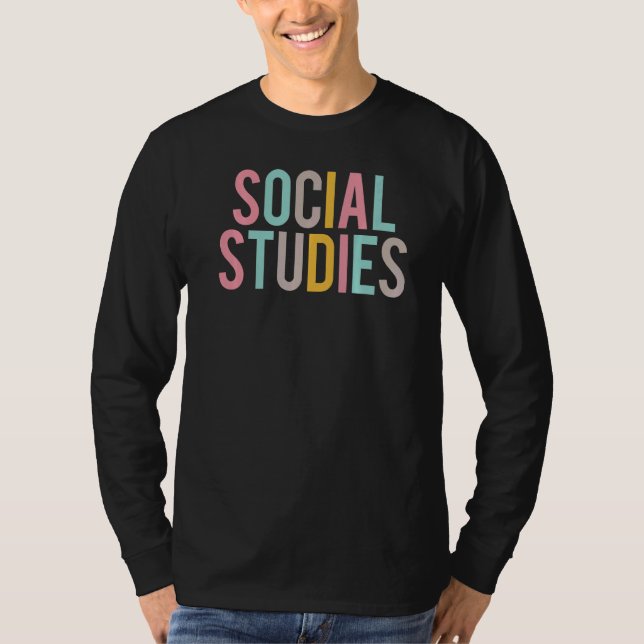 Camiseta Social Studies Colorful Cute Appreciation Day Back (Frente)