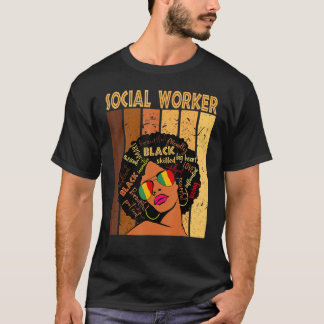 Camiseta Social Worker Afro African American Black History