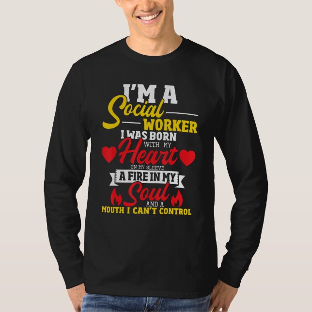 Camiseta Social Worker Heart On My Sleeve   Caseworker Soci (Frente)
