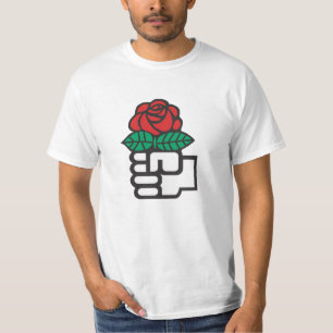 Camiseta Socialismo Democrática (o punho e o símbolo