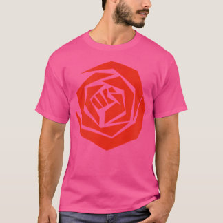 Camiseta Socialistas Democráticos Punho Rosa Vermelha