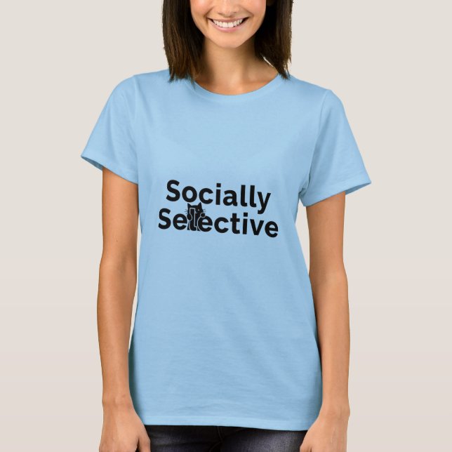 Camiseta Socially Selective | Introvert Cat Quote | Funny P (Frente)