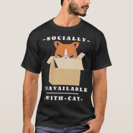 Camiseta Socialmente Indisponível Com Gato Introvertido Ama