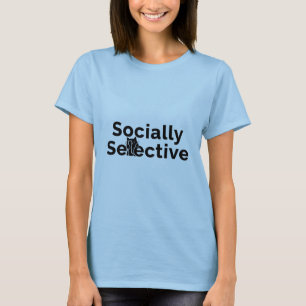 Camiseta Socialmente Seletivo Citação de Gato Introvertid