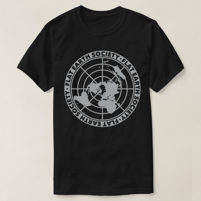 Camiseta Sociedade da Terra Plana Ciência da Conspiração da (Frente do Design)