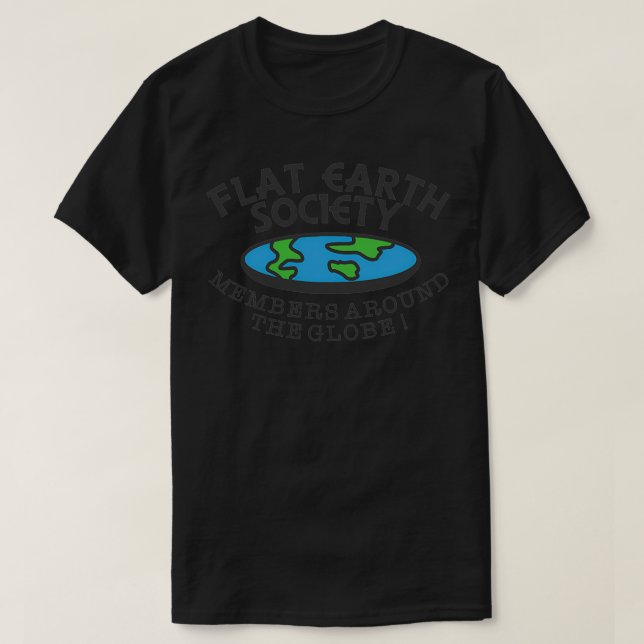 Camiseta Sociedade Da Terra Plana Membros Do Mundo 51 (Frente do Design)