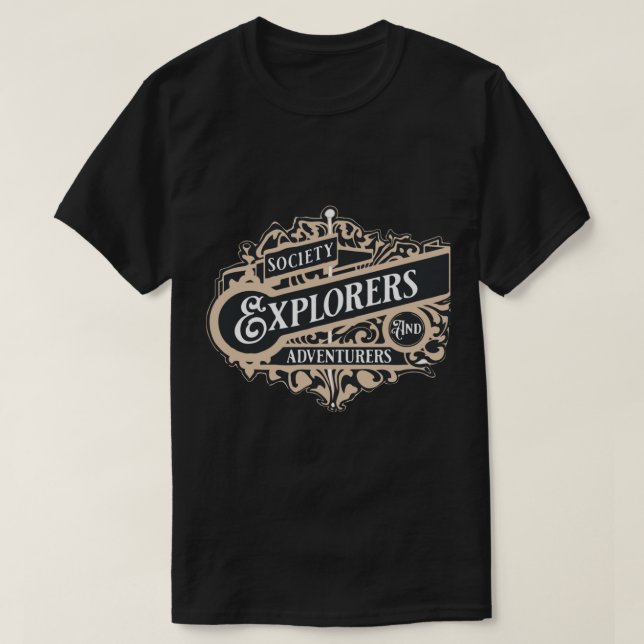 Camiseta sociedade de exploradores e aventureiros (Frente do Design)