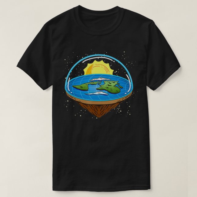 Camiseta Sociedade de Teoria da Conspiração da Terra Plana (Frente do Design)