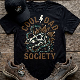 Camiseta Sociedade do Pai Legal Crânio de Dinossauro Cobra 