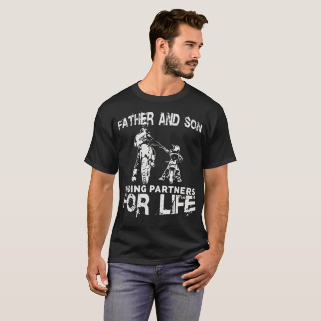 Camiseta Sócios da equitação do pai e do filho para a vida (Frente Completa)