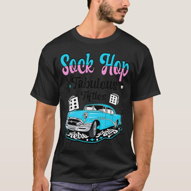 Camiseta Sock Hop Costume 50s Rock N Roll Tees 1950s Rockab (Frente)