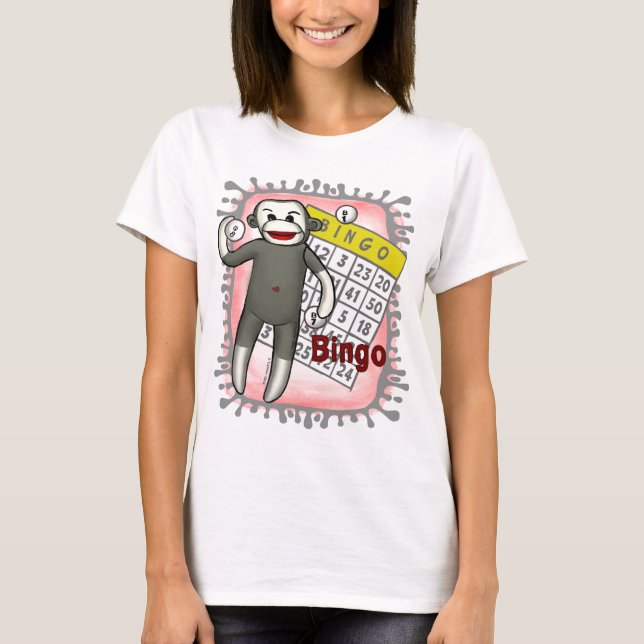 Camiseta Sock Monkey Bingo T-Shirt (Frente)
