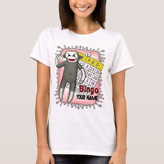 Camiseta Sock Monkey Bingo T-Shirt (Frente)