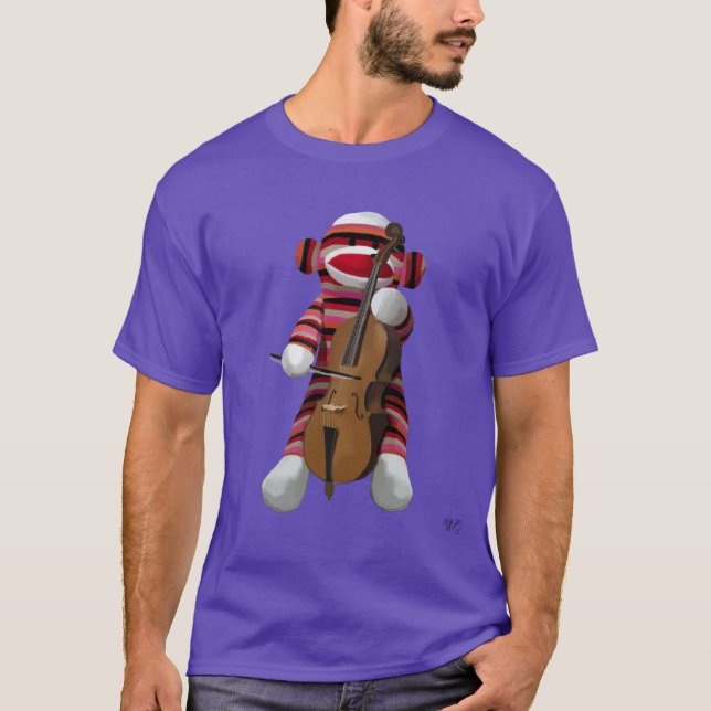 Camiseta Sock Monkey e Cello 2 (Frente)