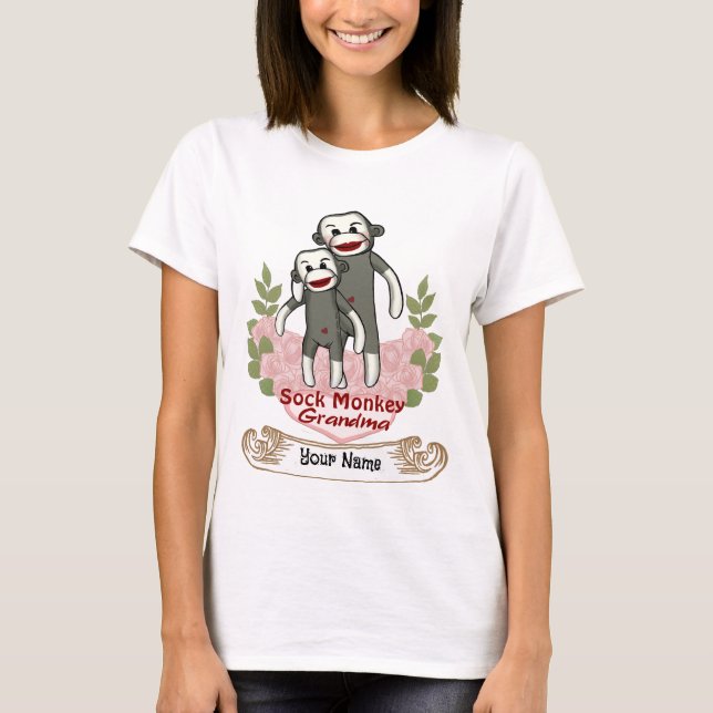 Camiseta Sock Monkey Grandma T-Shirt (Frente)