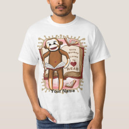 Camiseta Sock Monkey Lendo T-Shirt