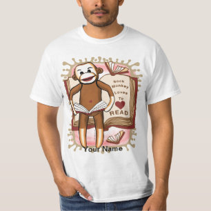 Camiseta Sock Monkey Lendo T-Shirt
