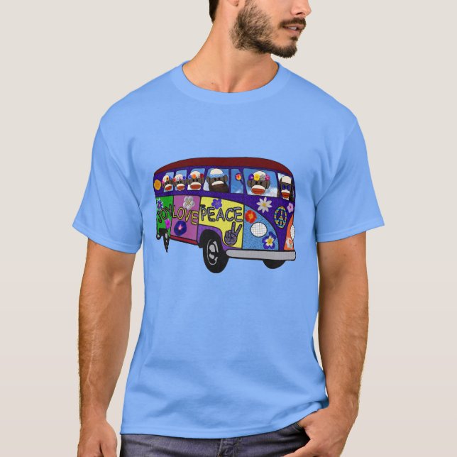 Camiseta Sock Monkey Peace Bus  (Frente)