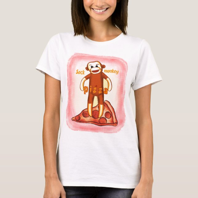 Camiseta Sock Monkey Pizza (Frente)
