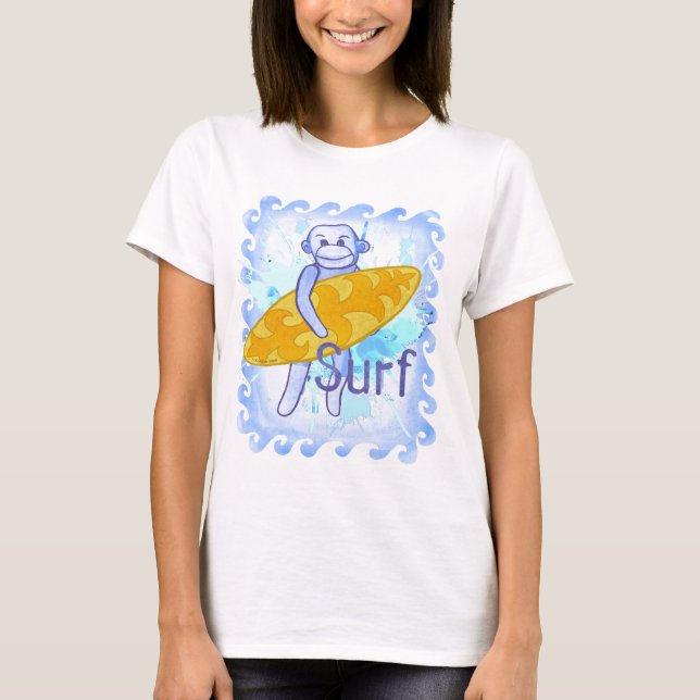 Camiseta Sock Monkey Surfer T Shirt (Frente)