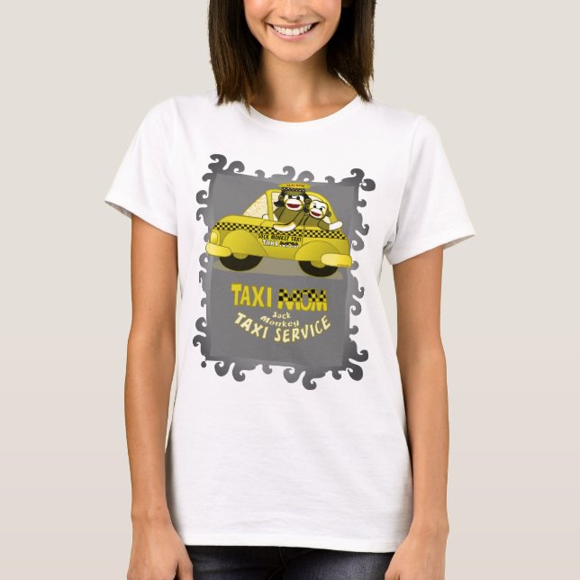 Camiseta Sock Monkey Taxi Mãe T-Shirt (Frente)