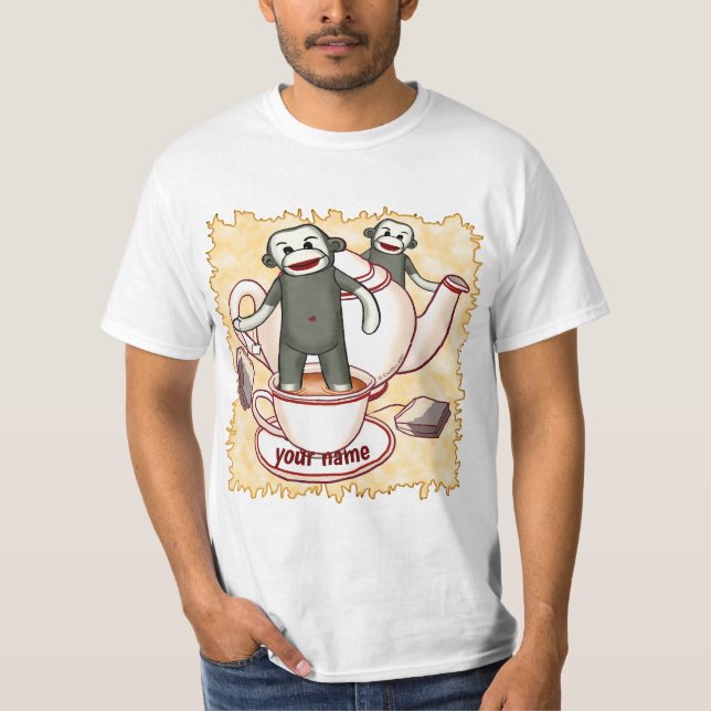Camiseta Sock Monkey Teapot  (Frente)