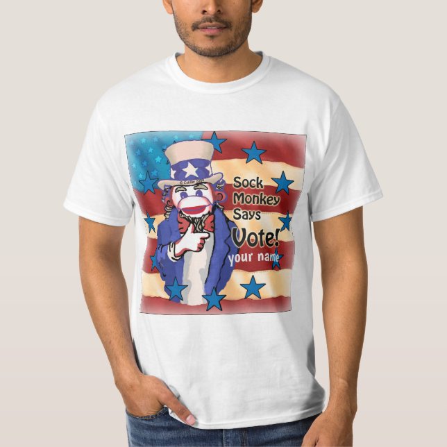 Camiseta Sock Monkey Vote (Frente)