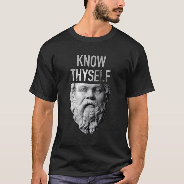 Camiseta Sócrates Delphi Orcale Conhece-se a si mesmo Gif F (Frente)