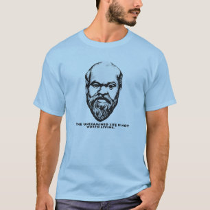 Camiseta Socrates "t-shirt da vida não-examinada"