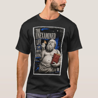 Camiseta Socrates Vida Não Examinada Roupa de Filosofia Eng