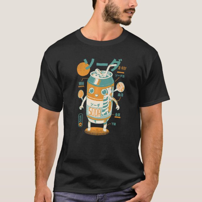 Camiseta Soda Can X Ray Sci fi Japanese Soda Anatomy  Drink (Frente)