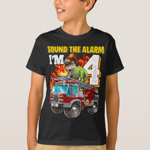 Camiseta Soe o alarme, sou 4 Bombeiros Dinossauros 4º Bir