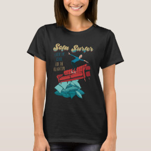 Camiseta Sofá Surfista Soprando Lápice Agarrando Pe Preguiç