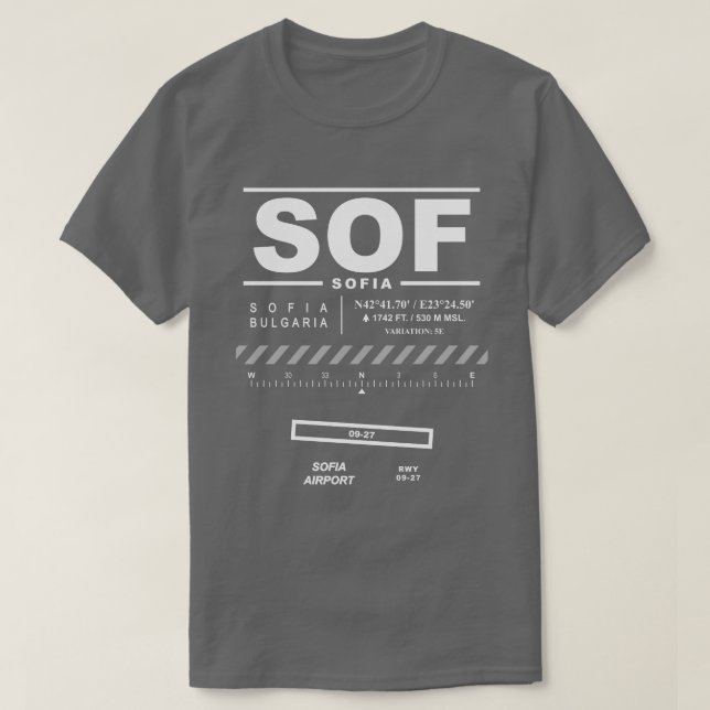 Camiseta Sofia Airport SOF (Frente do Design)