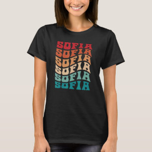 Camiseta Sofia Tie Dye Groovy Hippie 60s 70s Nome Sofia