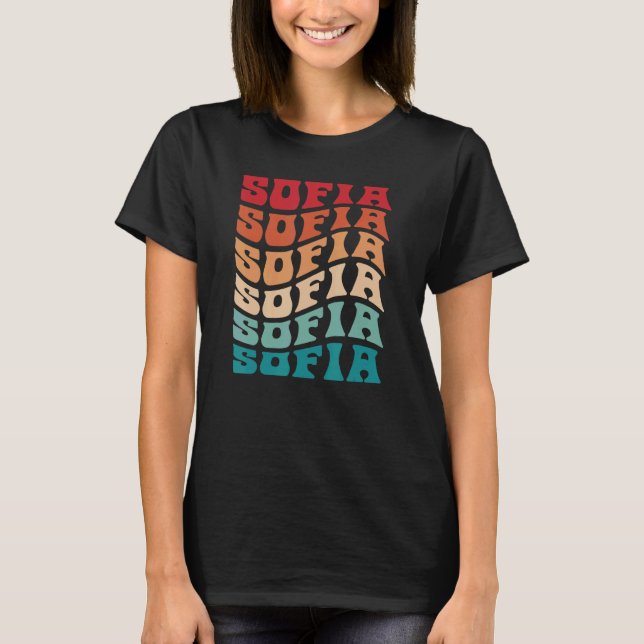 Camiseta Sofia Tie Dye Groovy Hippie 60s 70s Nome Sofia (Frente)
