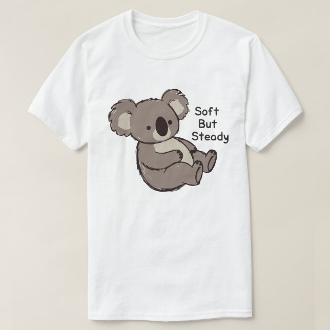 Camiseta Soft But Steady Cute Koala (Frente do Design)