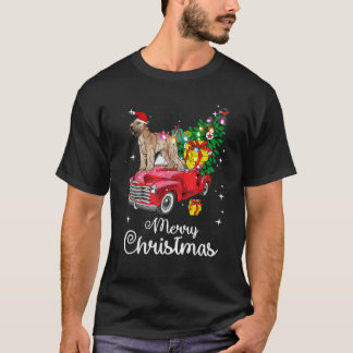 Camiseta Soft Coated Wheaten Terrier Ride Red Truck Christm