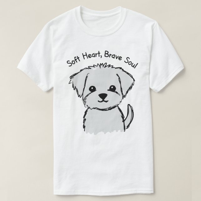 Camiseta Soft Heart Brave Soul Puppy (Frente do Design)
