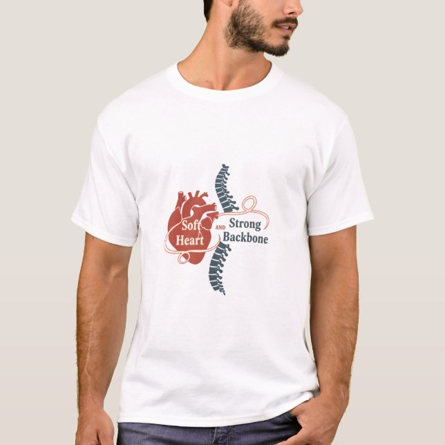 Camiseta Soft Heart Strong Backbone t-shirt (Frente)