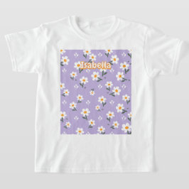 Camiseta Soft Lavender Daisy Bloom Aesthetic for Girls