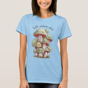 Camiseta Soft Nature Club - Kawaii Mushroom Cluster