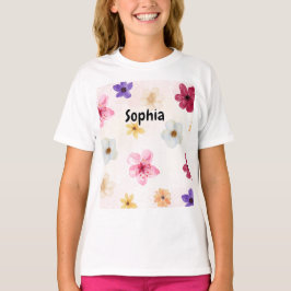 Camiseta Soft Pastel Pink Floral Watercolor Design