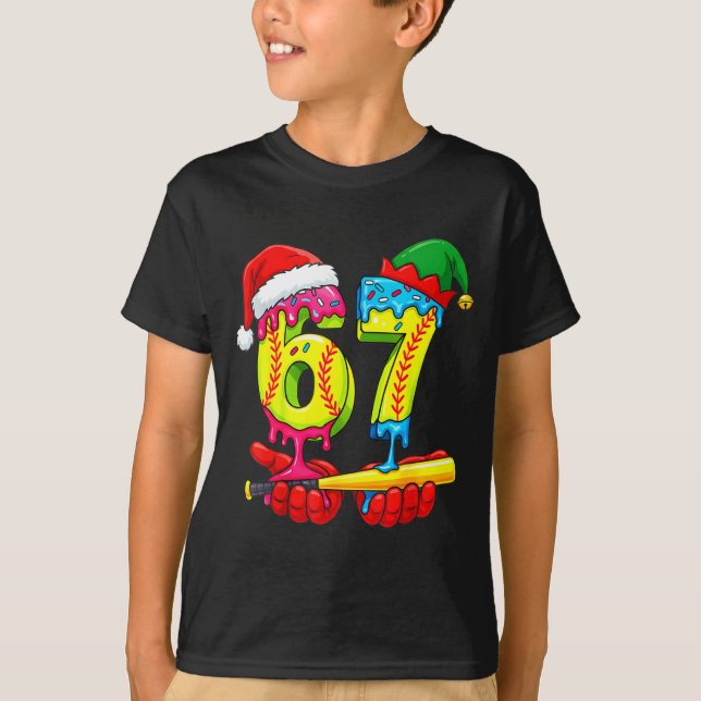 Camiseta Softball 67 Ice Cream Drip Six Seven Boys Funny Ch (Frente)